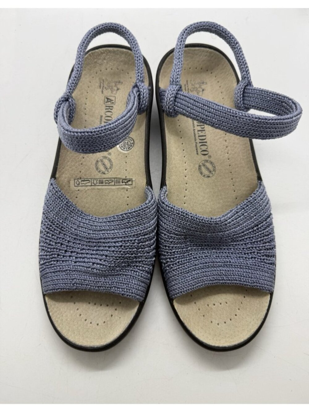 Arcopedico Women's Arenal Knit Blue Slip On Strappy Sandals Size US 7.5 EUR 38 - Picture 6 of 7
